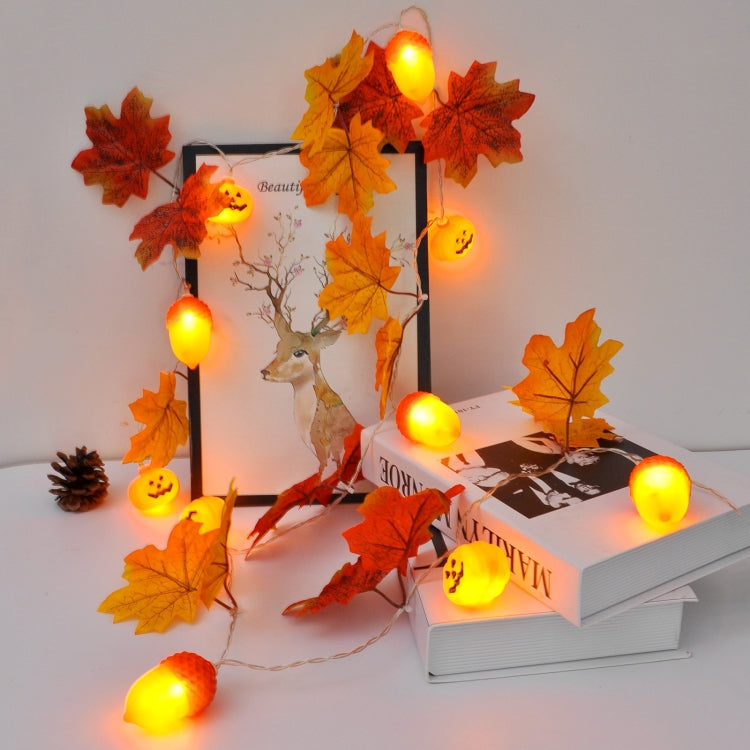 2m 10 Lights LED Decorative Light String, Style:Maple Leaf Pumpkin + Acorn