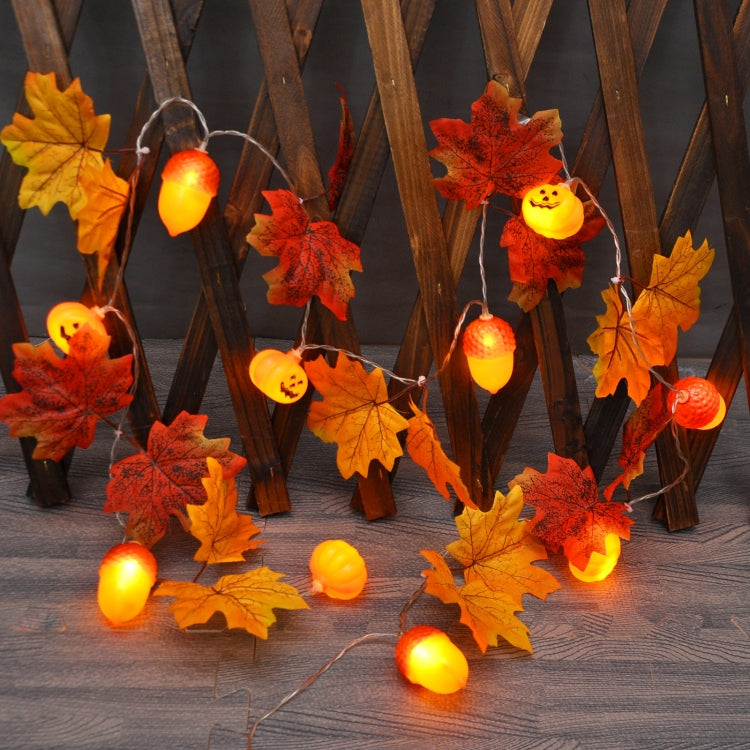 2m 10 Lights LED Decorative Light String, Style:Maple Leaf Pumpkin + Acorn