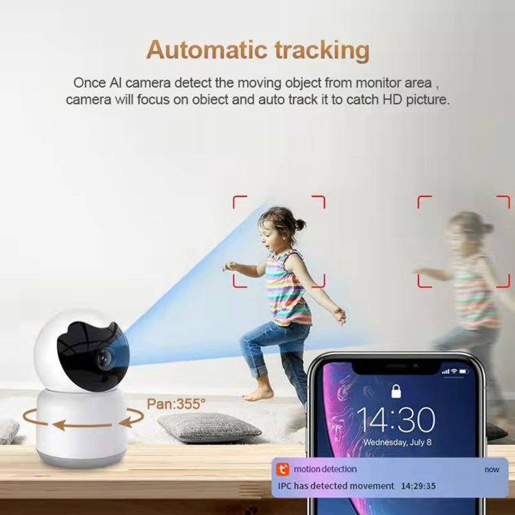 YT51 1920x1080 Home Wireless Camera, Support Infrared Night Vision / Voice Intercom, without Temperature and Humidity Sensor, US Plug(White)