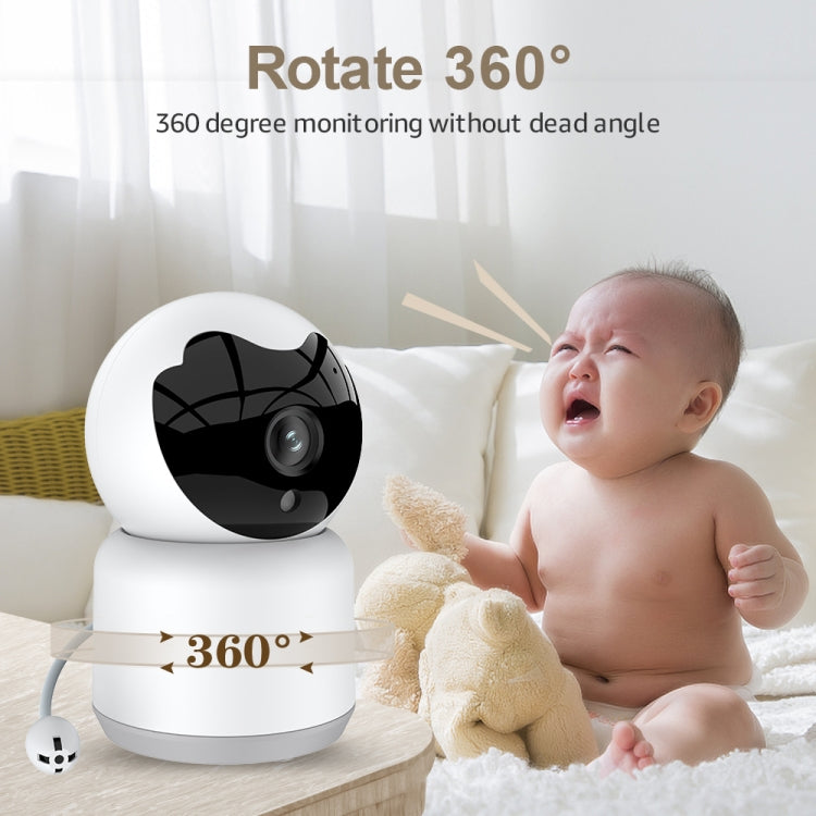 YT51 1920x1080 Home Baby Wireless Camera, Support Infrared Night Vision / Baby Crying Detection, with Temperature and Humidity Sensor, UK Plug(White)