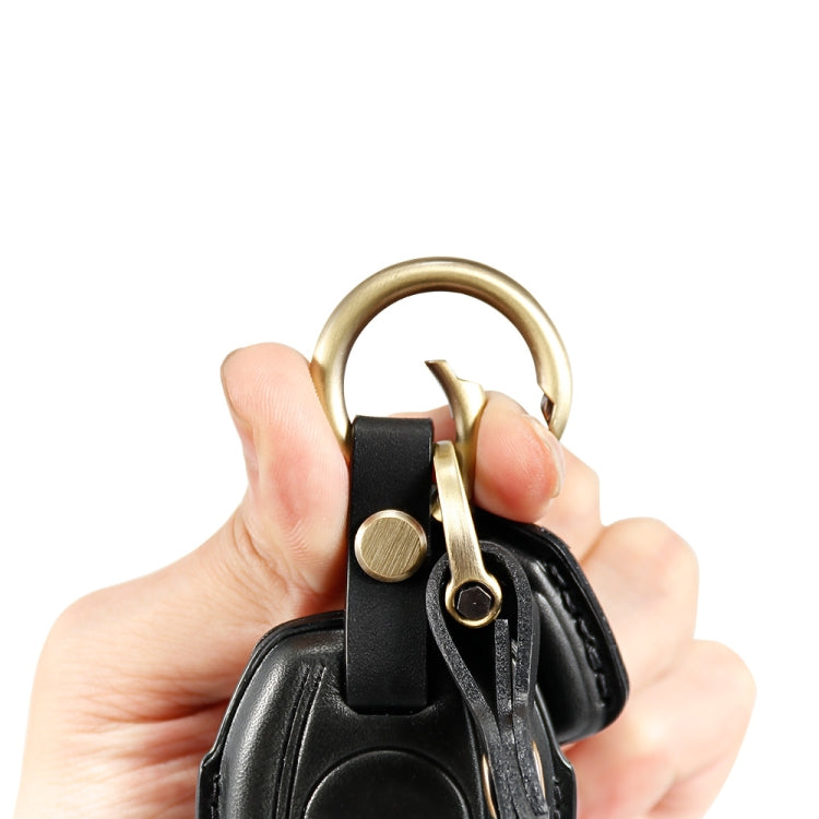 HP-A009 Motorcycle Cowhide Leather Induction Key Protective Cover for Harley Sportster S(Brown)