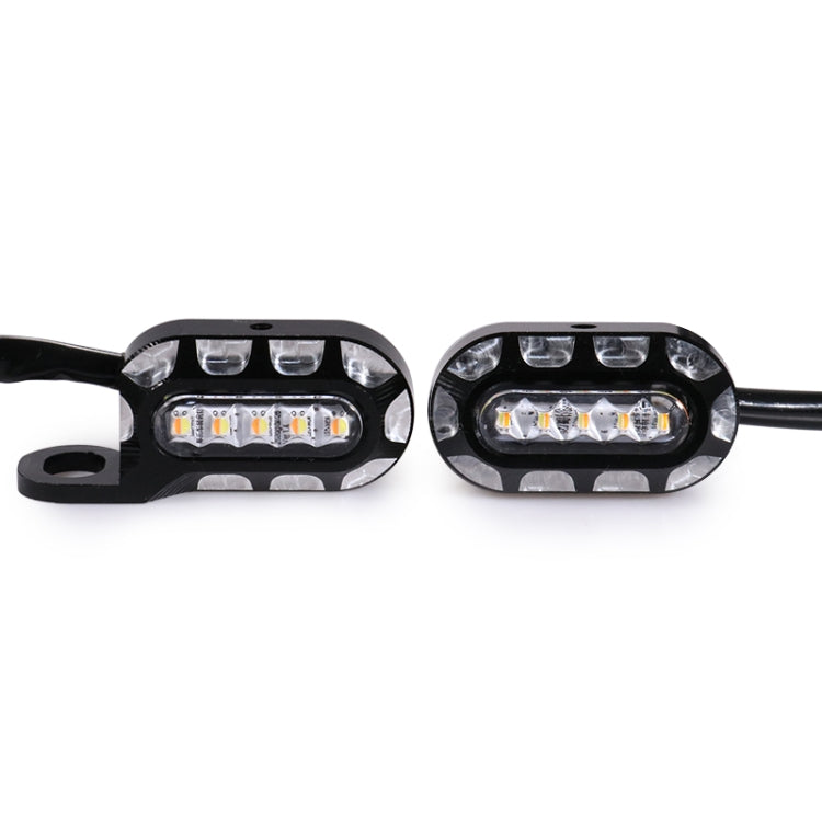 HP-Z058 Motorcycle Modified Rearview Mirror LED Turn Signal Light for Harley Sportsters XL 883 / 1200(Black White)