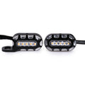HP-Z058 Motorcycle Modified Rearview Mirror LED Turn Signal Light for Harley Sportsters XL 883 / 1200(Black White)