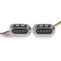HP-Z058 Motorcycle Modified Rearview Mirror LED Turn Signal Light for Harley Sportsters XL 883 / 1200(Electroplating White)