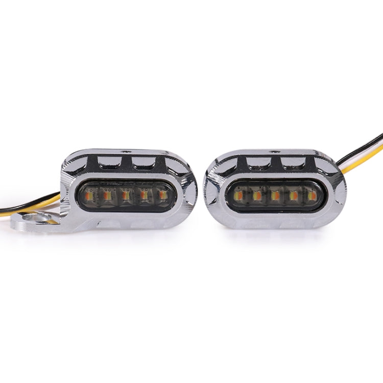 HP-Z058 Motorcycle Modified Rearview Mirror LED Turn Signal Light for Harley Sportsters XL 883 / 1200(Electroplating White)