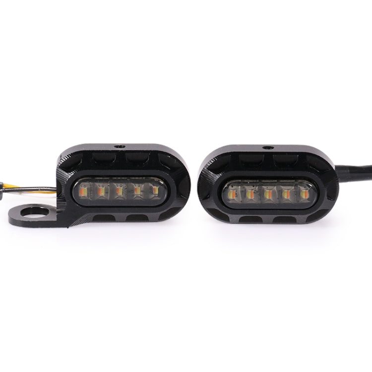 HP-Z058 Motorcycle Modified Rearview Mirror LED Turn Signal Light for Harley Sportsters XL 883 / 1200(Electroplating Black)