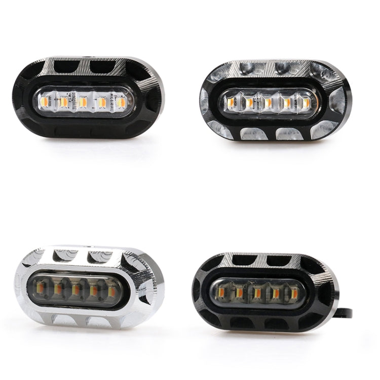 HP-Z058 Motorcycle Modified Rearview Mirror LED Turn Signal Light for Harley Sportsters XL 883 / 1200(Electroplating White)