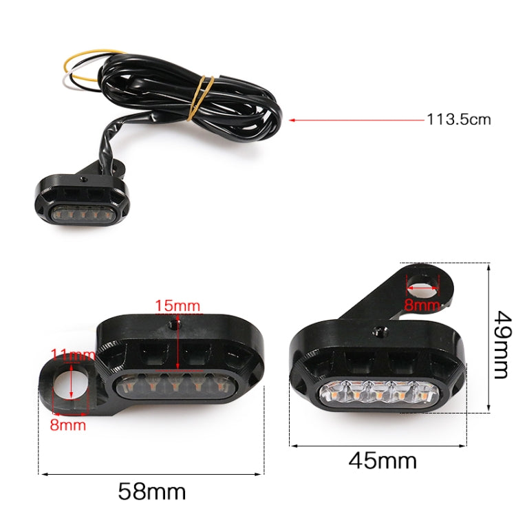 HP-Z058 Motorcycle Modified Rearview Mirror LED Turn Signal Light for Harley Sportsters XL 883 / 1200(Electroplating White)