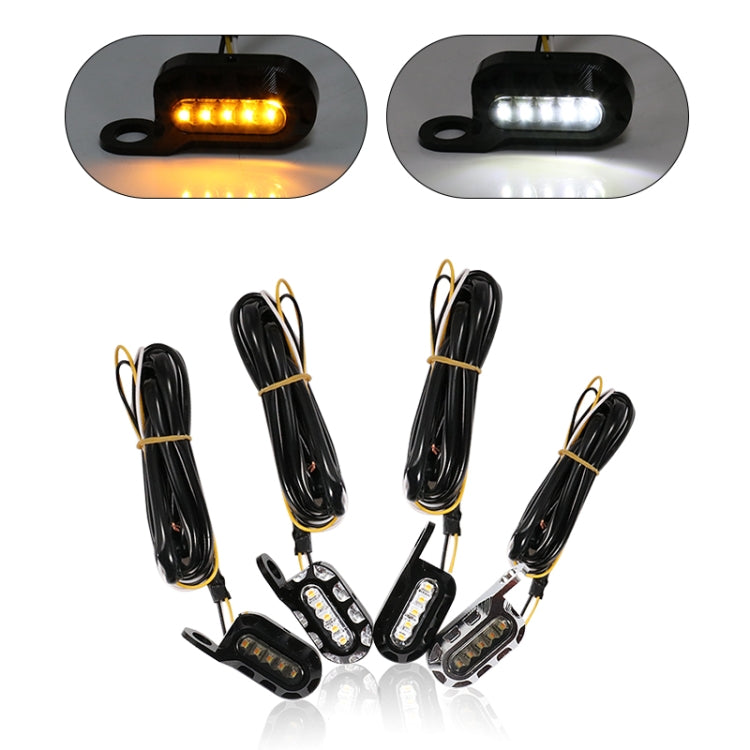 HP-Z058 Motorcycle Modified Rearview Mirror LED Turn Signal Light for Harley Sportsters XL 883 / 1200(Electroplating Black)