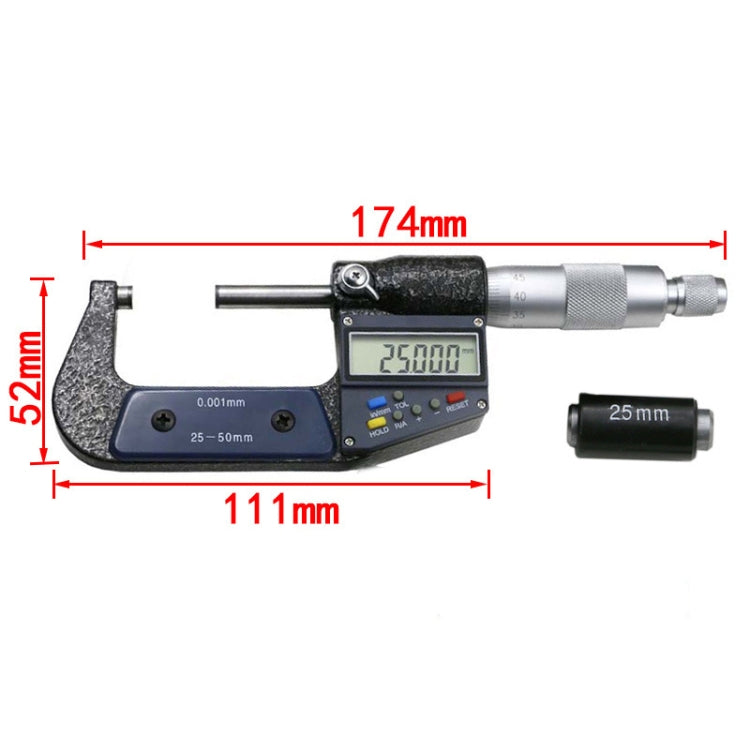 25-50mm Electronic Digital Micrometer (resolution 0.001mm)