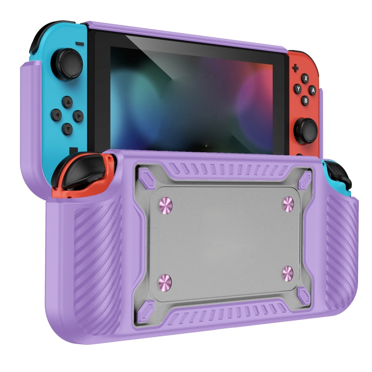 Game Handle Gamepad TPU+PC Protective Case for Switch OLED(Lilac)
