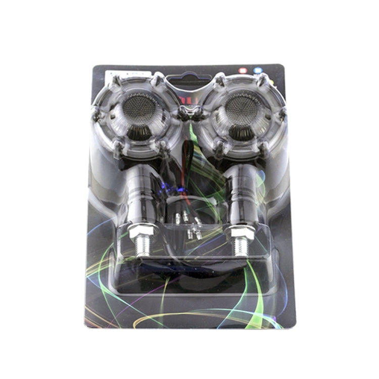 2 PCS PE-ZSD-174 Motorcycle Flashing Rotation Mode LED Two-color Modified Round Turn Signal Light(Yellow + White Light)