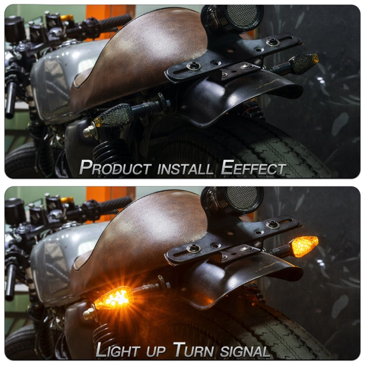 2 PCS KC025 Motorcycle 14LED Turn Signal Light(Black Shell + Transparent Black Lenses)