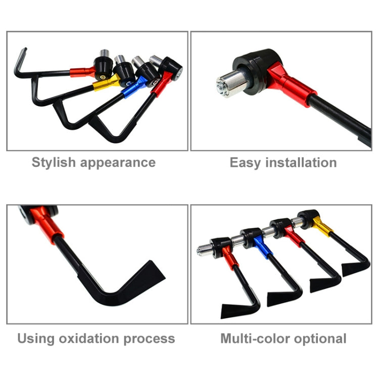 2 PCS Universal 22mm Shockproof Protection Rod CNC Horn Shape Handbrake Motorcycle Modification Accessories(Red)