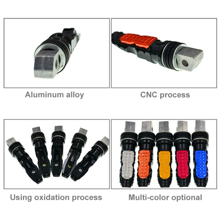 Universal Motor Bike Footpegs Foot Rests Rear Pedals Set Motorcycle Modification Accessories(Red)