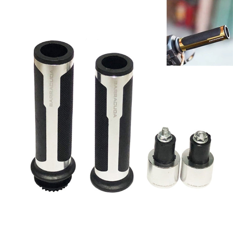 Motorcycle Modification Accessories Hand Grip Cover Handlebar Set(Silver)