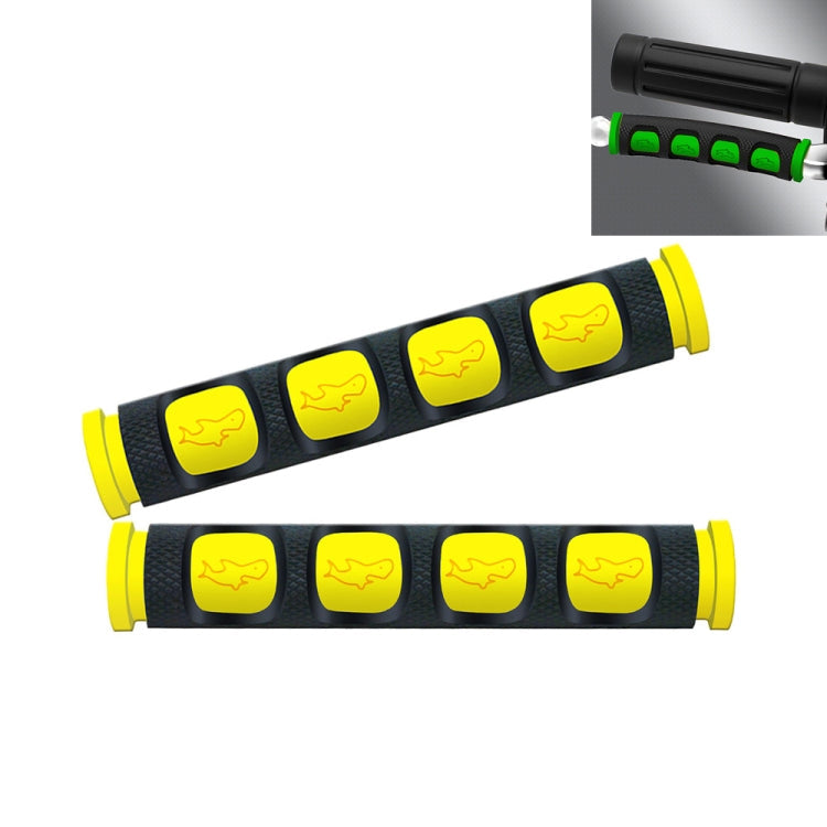 2 PCS Motorcycle Modification Accessories PVC Horn ShapeHand Grip Cover Handlebar Set(Yellow)