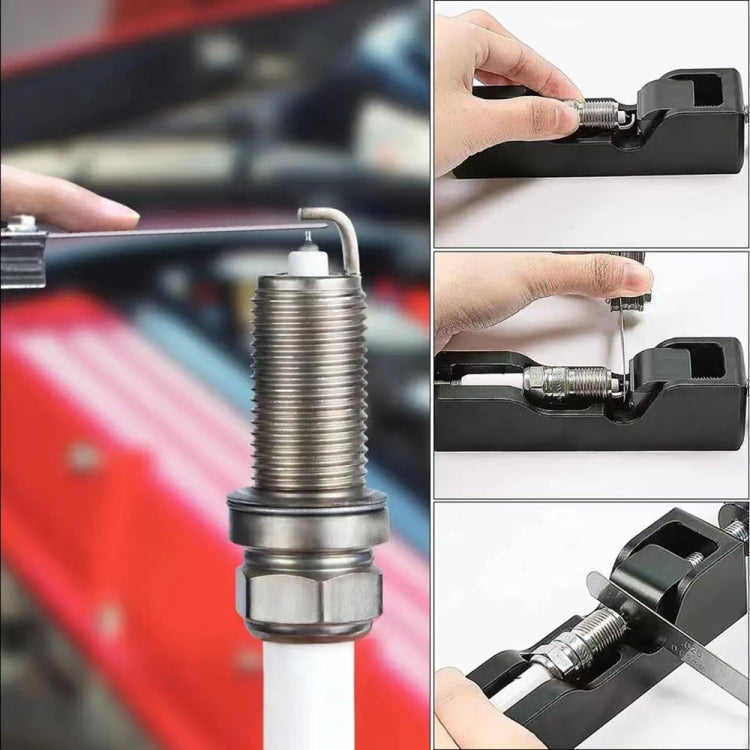 Car Universal Spark Plug Gap Tool with Feeler Gauge for Most 10mm 12mm 14mm 16mm Spark Plugs(Red)