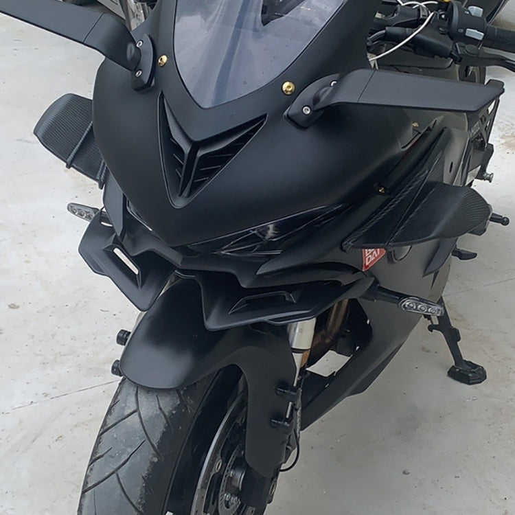 Motorcycle Winglet Aerodynamic Wing Kit Spoiler, Style:Forged Texture