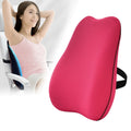 Office Memory Foam Cushion Lumbar Support Cushion(Rose Red)