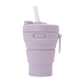 350ML Folding Portable Silicone Telescopic Drinking Coffee Cup Multi-function Silica Cup Travel(Purple)