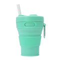 350ML Folding Portable Silicone Telescopic Drinking Coffee Cup Multi-function Silica Cup Travel(Green)