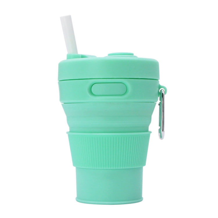 350ML Folding Portable Silicone Telescopic Drinking Coffee Cup Multi-function Silica Cup Travel(Green)