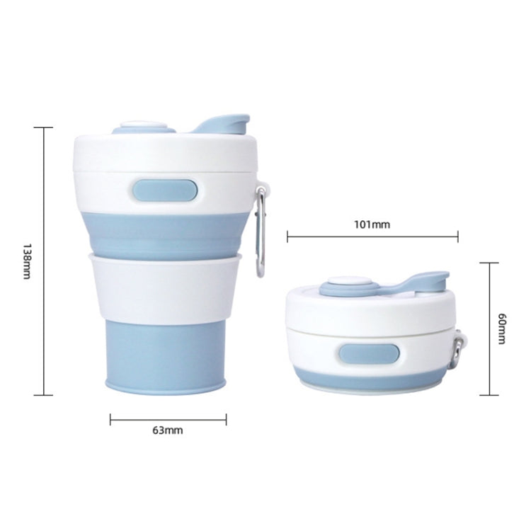 350ML Folding Portable Silicone Telescopic Drinking Coffee Cup Multi-function Silica Cup Travel(Purple)