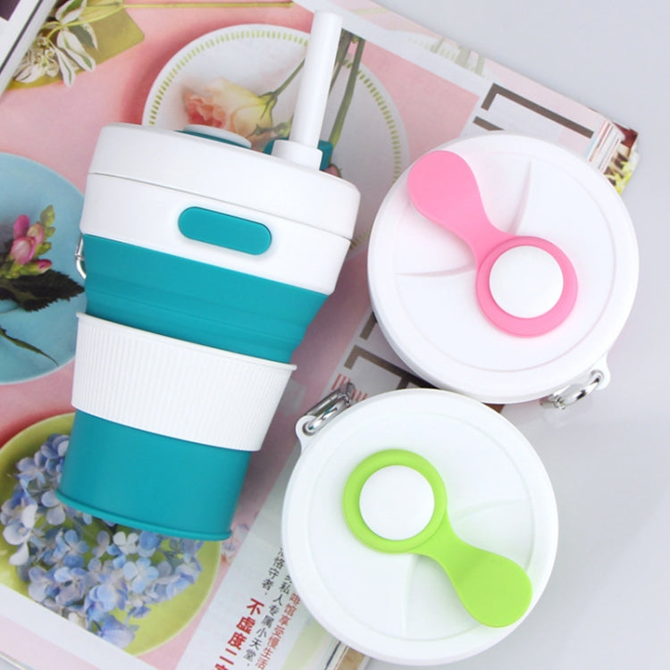 350ML Folding Portable Silicone Telescopic Drinking Coffee Cup Multi-function Silica Cup Travel(Purple)