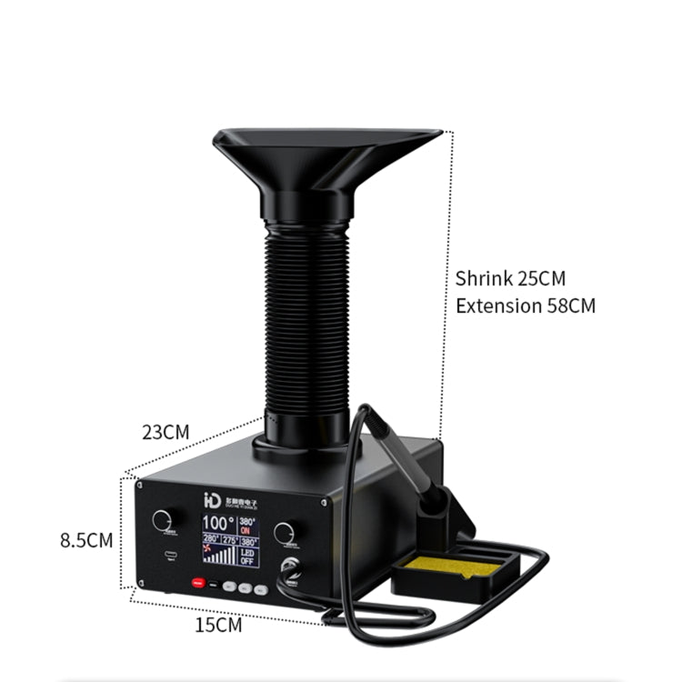 TBK D-201 2 in 1 Intelligent Constant Temperature Soldering Iron With Solder Smoking Absorber Tool, AU Plug