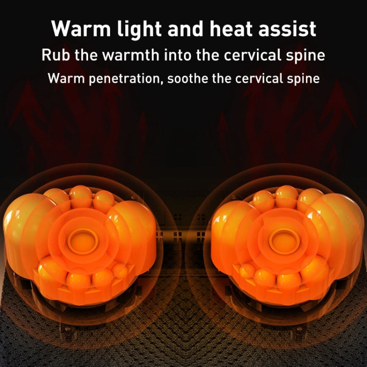 Multifunctional Hot Compress Neck Massager Car Cervical Spine Massage Pillow(Blue Six Keys)