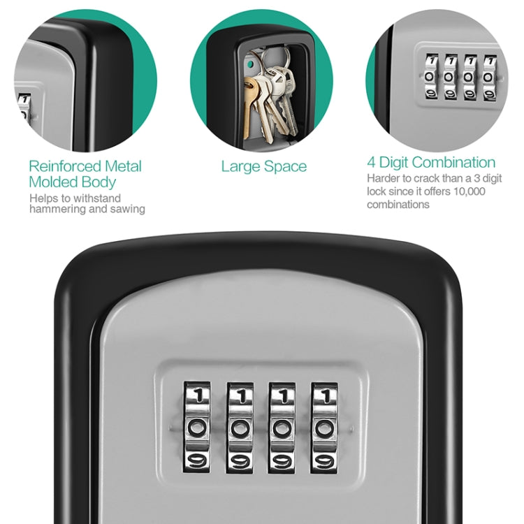 G9 4-digit Password Aluminum Alloy Key Storage Box(Yellow)