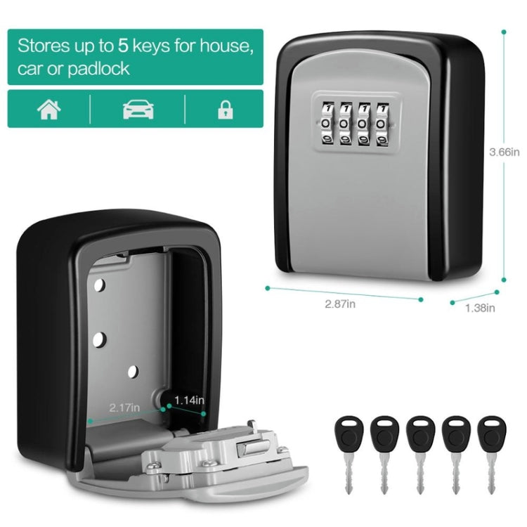 G9 4-digit Password Aluminum Alloy Key Storage Box(Grey)