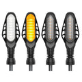 4 PCS Modified Motorcycle 16LEDs Brake Turn Tail Light, Transparent Shell(White Light + Yellow Light)