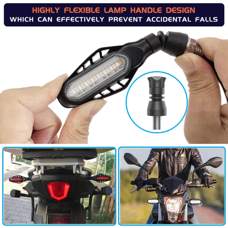 4 PCS Modified Motorcycle 16LEDs Brake Turn Tail Light, Transparent Shell(Red Light + Yellow Light)