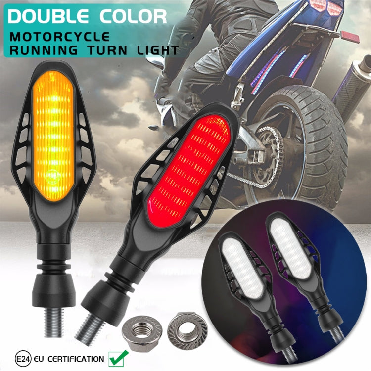 4 PCS Modified Motorcycle 16LEDs Brake Turn Tail Light, Transparent Shell(White Light + Yellow Light)