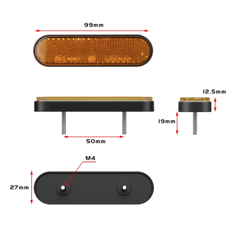 2 PCS 24LED Reflector Brake Light Turn Signal Light(Red Shell Red Light)