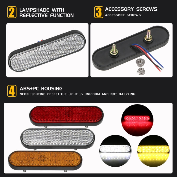 2 PCS 24LED Reflector Brake Light Turn Signal Light(White Shell Red Light)