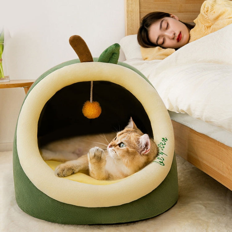 Semi-enclosed Pet Cat and Dog Bed Dog Kennel Pad Pet Supplies, Size:L(Blue Penguin)