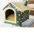 House Type Universal Removable and Washable Pet Dog Cat Bed Pet Supplies, Size:S(Green Bear House + Blanket)
