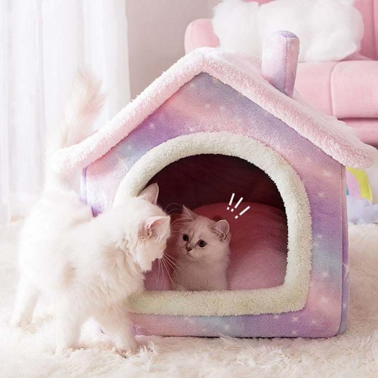 House Type Universal Removable and Washable Pet Dog Cat Bed Pet Supplies, Size:M(Grey Igloo)
