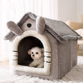 House Type Universal Removable and Washable Pet Dog Cat Bed Pet Supplies, Size:L(Gray Cat)