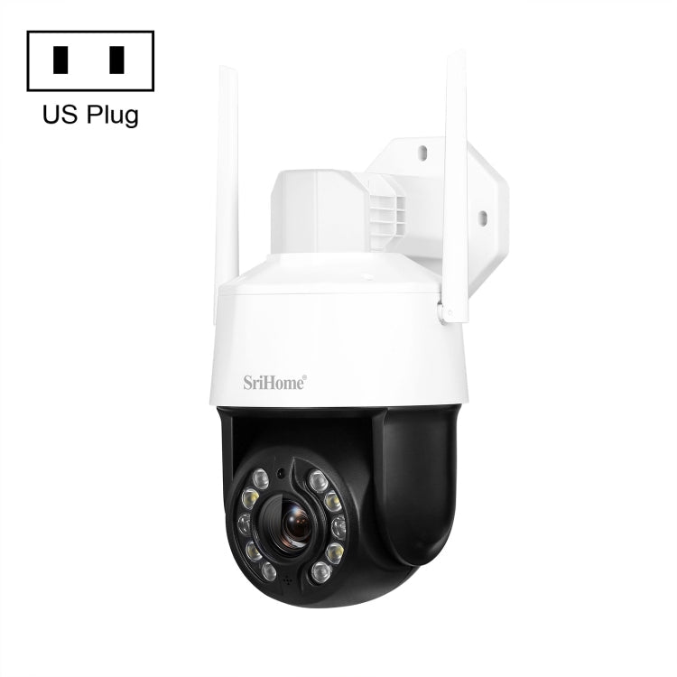 SriHome SH041 5.0MP 20X Optical Zoom 2.4G/5G WiFi IP66 Waterproof AI Auto Tracking H.265 Video Surveillance, Plug Type:US Plug(White)