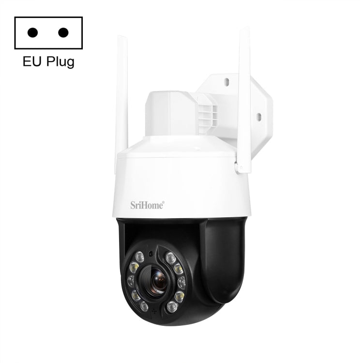 SriHome SH041 5.0MP 20X Optical Zoom 2.4G/5G WiFi IP66Waterproof AI Auto Tracking H.265 Video Surveillance, Plug Type:EU Plug(White)