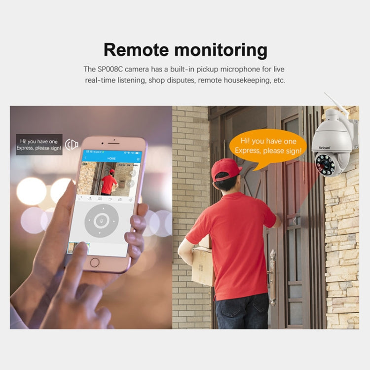 Sricam SP008C 5MP 10X Zoom IP66 Waterproof CCTV WiFi IP Camera Monitor, Plug Type:EU Plug(White)