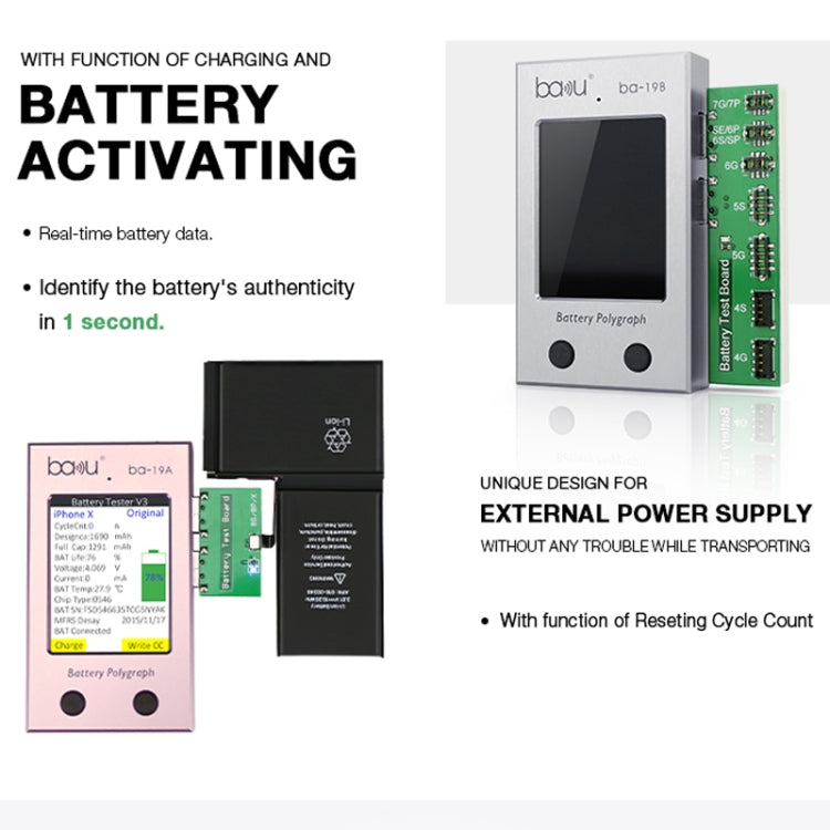BAKU BA-19A Battery Polygraph for iPhone Battery(Rose Gold)