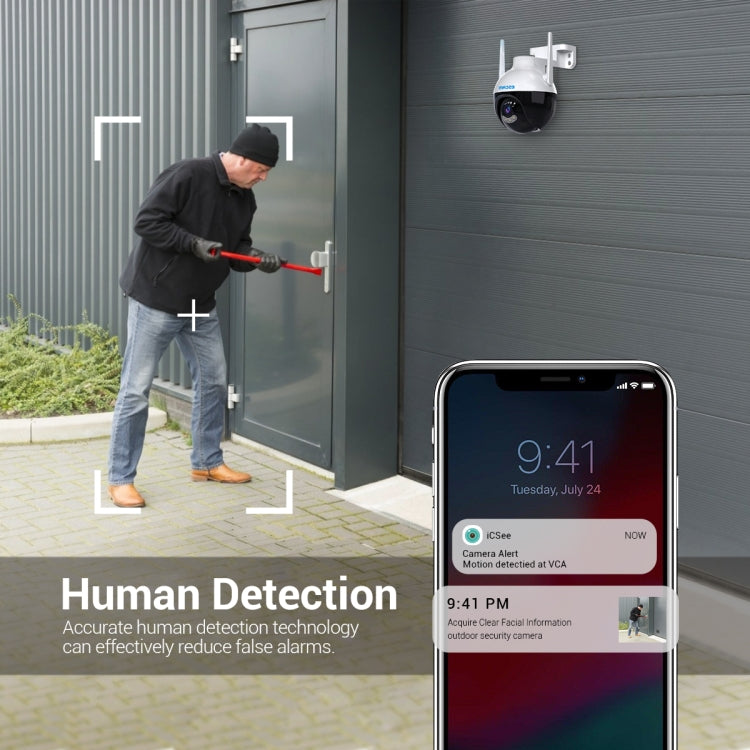 ESCAM QF300 4MP Smart WiFi IP Camera Support AI Humanoid Detection/Auto Tracking/Cloud Storage/Two-way Voice Night Vision, Plug Type:US Plug