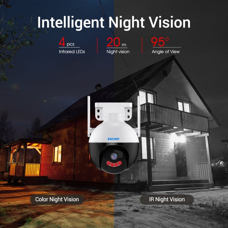 ESCAM QF300 4MP Smart WiFi IP Camera Support AI Humanoid Detection/Auto Tracking/Cloud Storage/Two-way Voice Night Vision, Plug Type:UK Plug