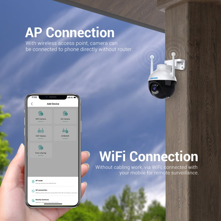 ESCAM QF300 4MP Smart WiFi IP Camera Support AI Humanoid Detection/Auto Tracking/Cloud Storage/Two-way Voice Night Vision, Plug Type:UK Plug