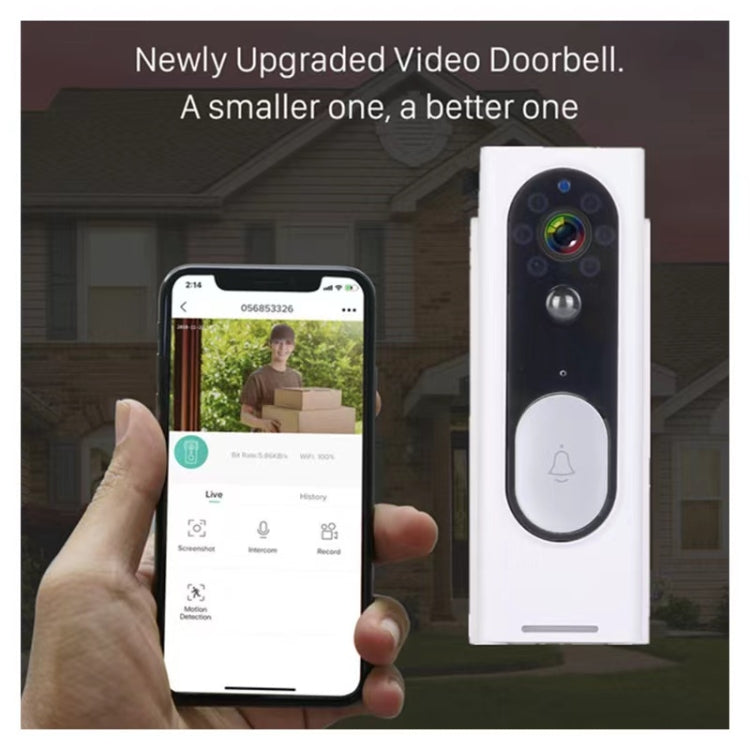 M13 Wireless Intelligent Video Doorbell Support Two-way Voice, Infrared Night Vision, Motion detection(White)